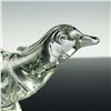 Image 3 : Hand-Blown Art Glass Bird Sculpture with Scroll Base