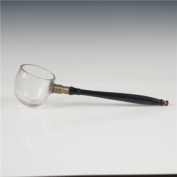 Patented 1896 Glass Canning Ladle with Turned Wood Handle