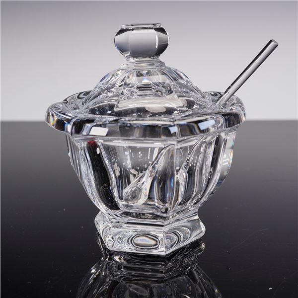 Baccarat Crystal Harcourt Missouri Jam Jar with Spoon