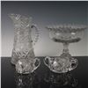 Image 1 : 4pc Cut Glass Tableware, Pitcher, Compote, Sugar, Creamer