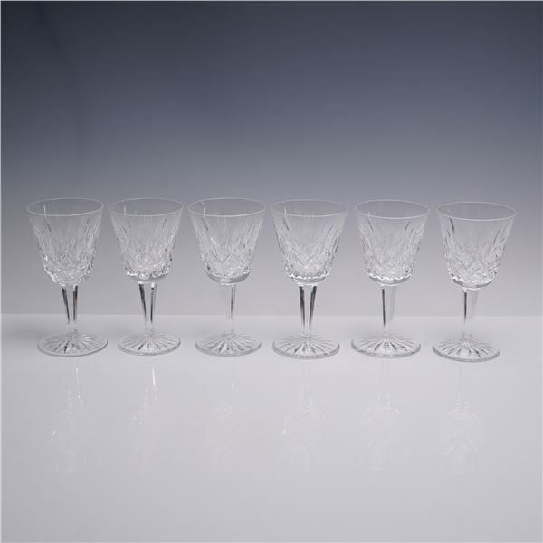 6pc Waterford Crystal Claret Wine Glasses, Lismore