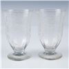 Image 2 : 13pc Vintage Etched Glass Goblets and Coupes