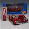 Image 1 : 4pc Fire Fighter Theme Die Cast Metal Model Cars and Folding Knife