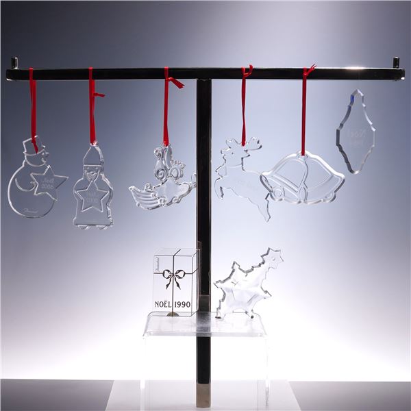 8pc Baccarat Crystal Noel Ornament Grouping