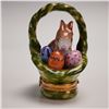 Image 2 : Rochard Limoges Porcelain Box, Rabbit in Basket