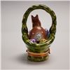 Image 3 : Rochard Limoges Porcelain Box, Rabbit in Basket