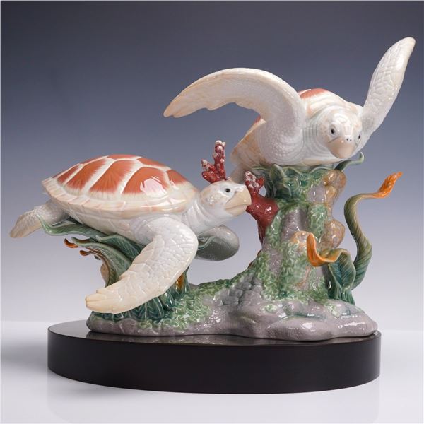 Lladro Porcelain Sculpture, Sea Turtles 01006953