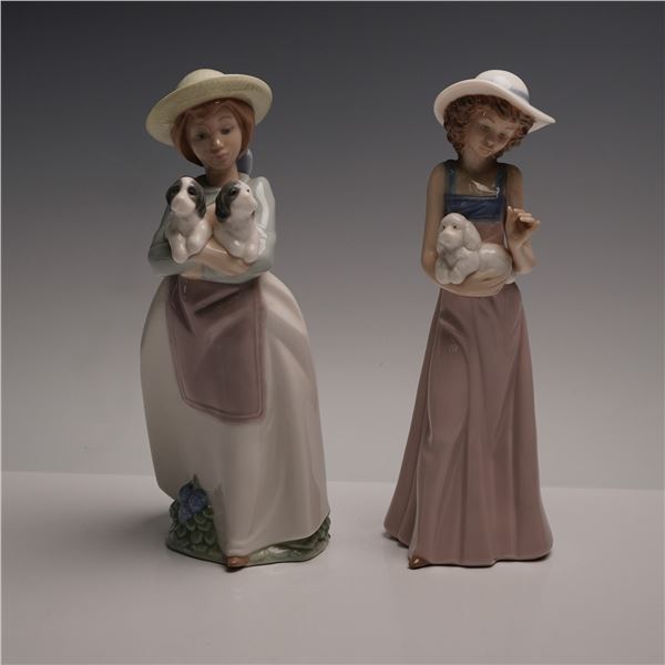 2pc Nao by Lladro Figurines What an Armful and 2pc Nao by Lladro Figurines