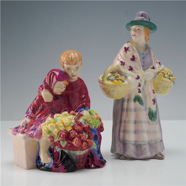 2pc Royal Doulton Figurines Miniature Street Vendors