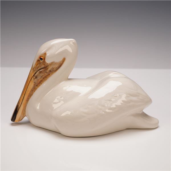 Townsend Ceramics Seated White Pelican Figurine