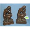Image 1 : The Thinker solid bronze figural book ends