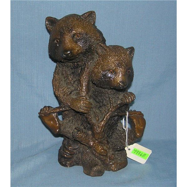 Bronze bear group figure
