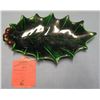 Image 1 : Vintage 1950's leaf shaped art pottery candy dish