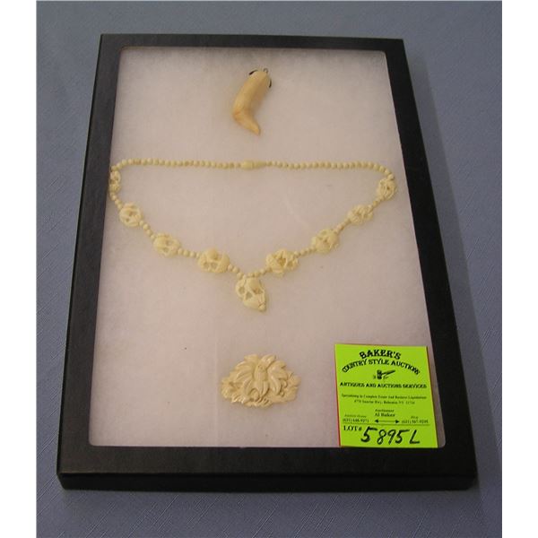 Collection of bone jewelry