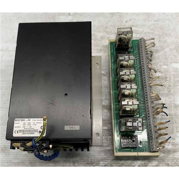 Lot of (2) Misc. Power Supply #MSF300-24 & Safety Relay Module