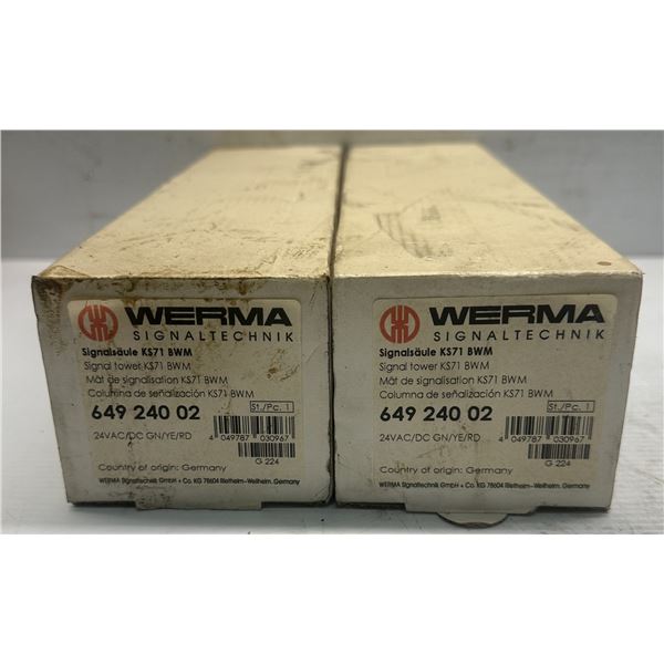 (2) Werma #649 240 02 Signal Tower Lights GN/YE/RD