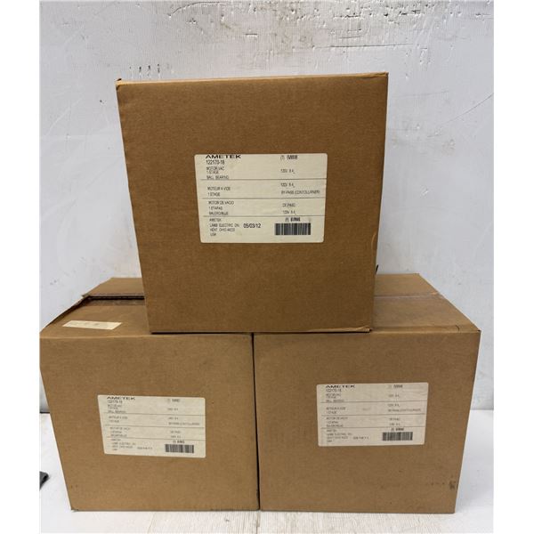(3) Amtek #122170-18 Vacuum Mtr/Blwr,Tangential,1 Stge,1 Spd