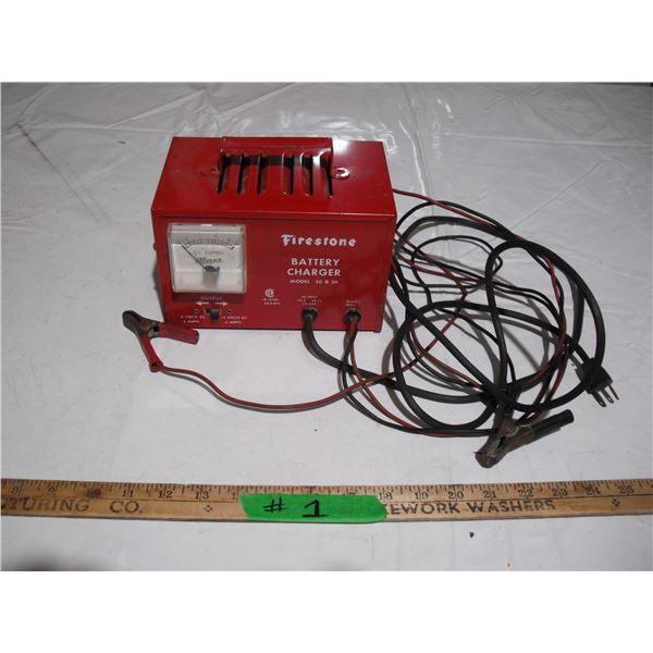 Vintage rare fire stone 6 & 12 volt battery charger working good- check video
