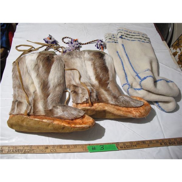 Unique caribou mukluks with liners