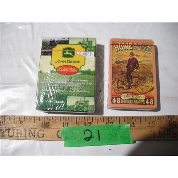(2) sealed decks of cards JD collectible cards + howe tricyle bicycle cards