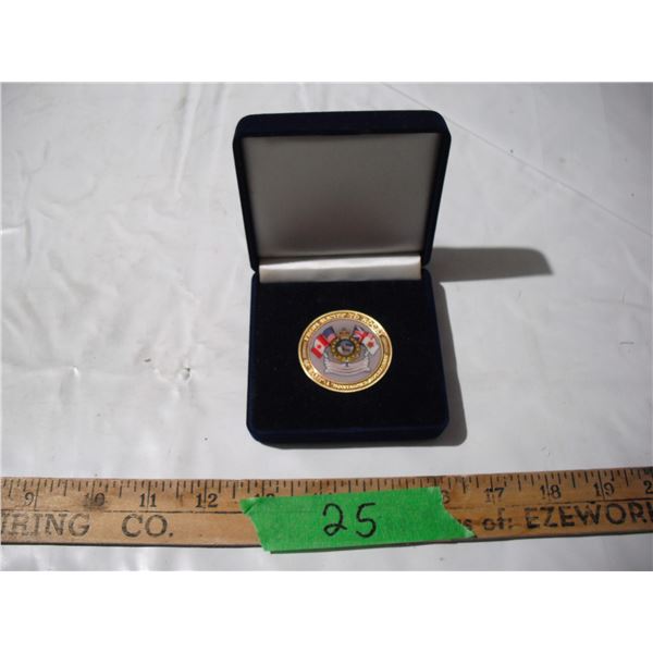 Rockey mountain natioal army cadet summer traning medallion coin in case