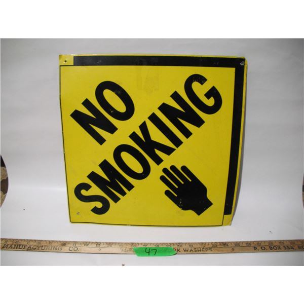 No smoking tin sign (15x15 in)