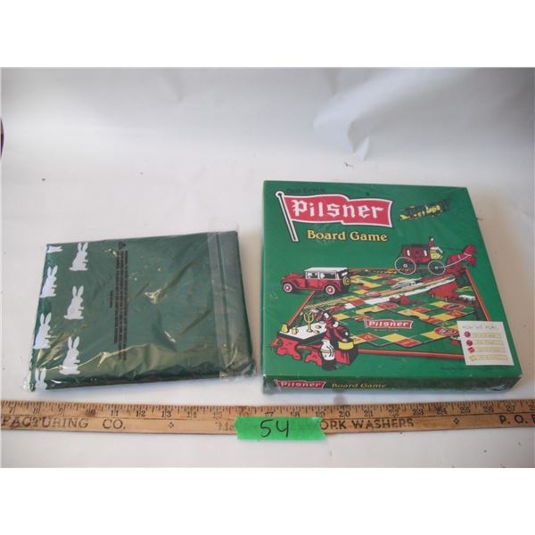 Pilsner board game +pilsner flag both sealed