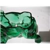 Image 11 : Rare uranium green glass elephant candy dish- chip on top, small repair to tusk) (7x14 in long)
