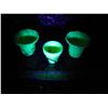 Image 1 : 3 uranium glass akro agate small bowls ( diameter top 2.5 + 3.5 in )