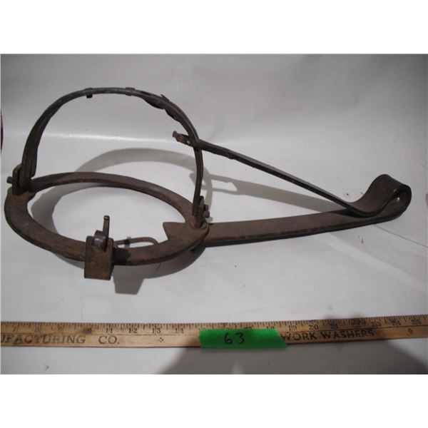 Large hand forged animal trap (21.5 in long)