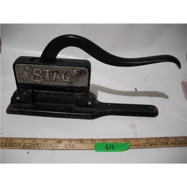 Vintage stag tobacco cutter cast iron