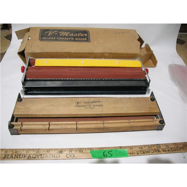 V-master deluxe cigarette maker original box with vogue paper strips