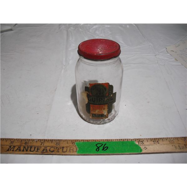 Rare labelled squirrel peanut butter glass jar 16oz