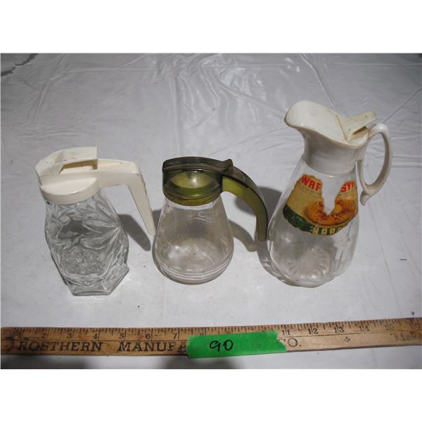 3 vintage syrup dispensers