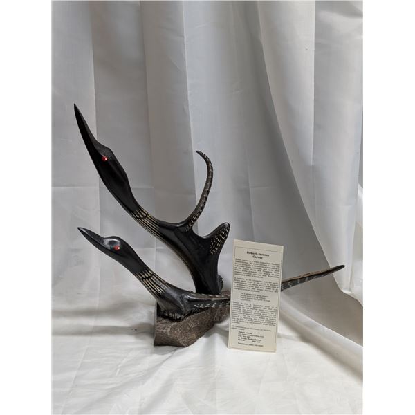 Antler Carving Art Decoration Made by Carver Robert Jerome 18"