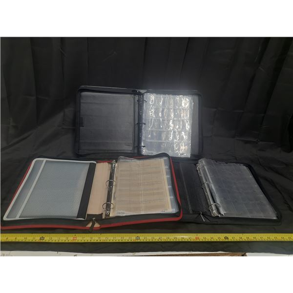 (3) File Folders with Coin Holders Pages. (Total 16 Coin Pages)