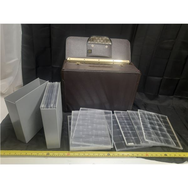 Large Suitcase (Height 12") with Plastic Coin Holder Inside. (Total 15 Coin Holder)