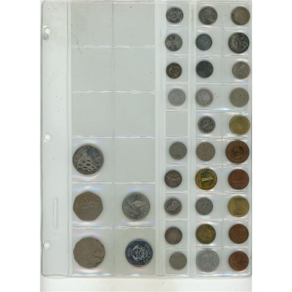(3) Page of Foreign Currency. (Total 65 Coins)