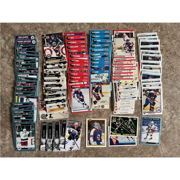 Winnipeg Jets lot of 95 different hockey cards. Mixed Brands. Mixed Years.
