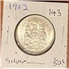 Image 1 : 1962 Canadian Silver 50 cent coin.