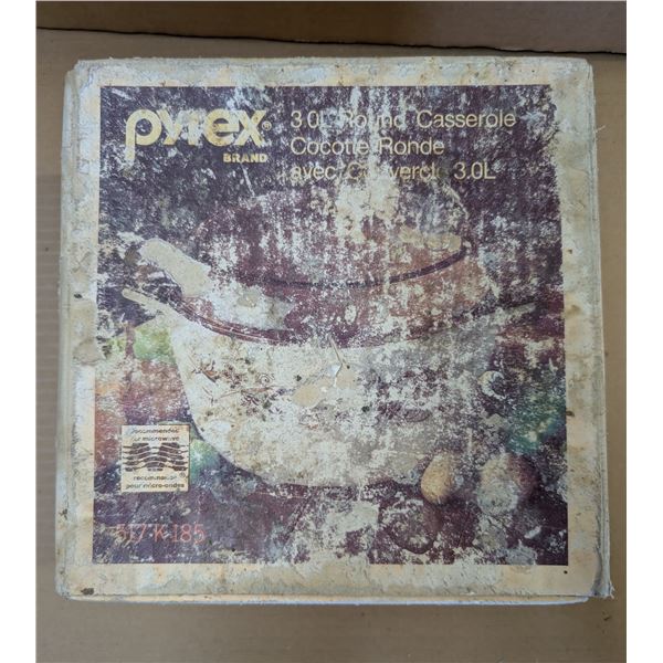 517-K-185 Pyrex 3.0L Round Casserole w/ Original Box Factory Sealed