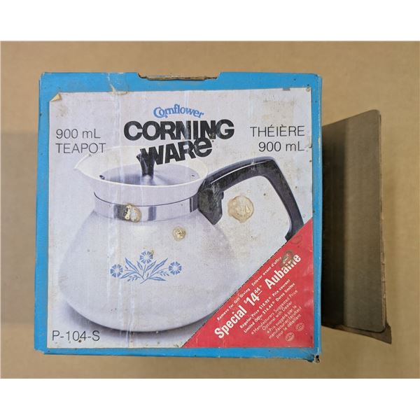 P-104-S Cornflower Corning Ware 900mL Tea Pot Original Box