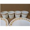 Image 3 : 16 Piece Casual Tableware Set Corning Ware Butterfly Gold Colored Design w/ Original Box