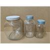 Image 1 : (2) Vintage Dominion Mason Jars and (1) Vintage Larger Jar