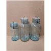 Image 1 : (3) Vintage Blue Glass "Perfect Seal" Made in Canada Wide Mouth Jars