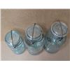 Image 3 : (3) Vintage Blue Glass "Perfect Seal" Made in Canada Wide Mouth Jars