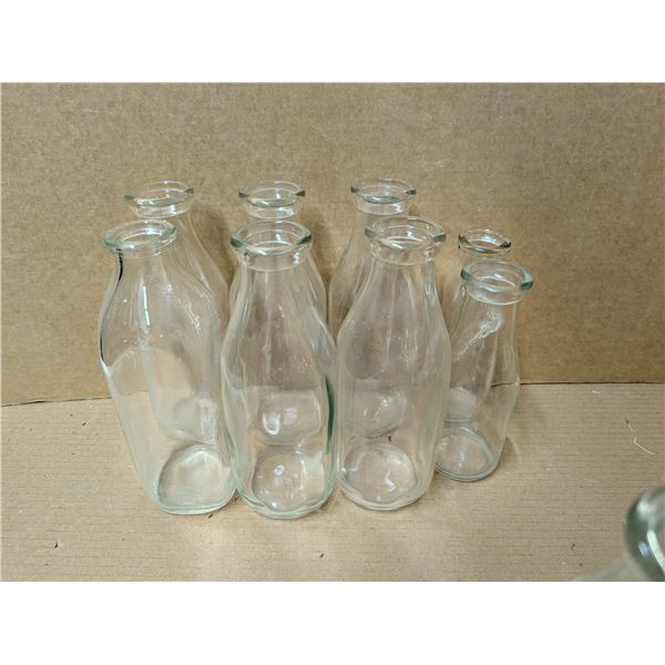 Lot of (8) Vintage Milk Glass Bottles