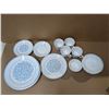 Image 1 : Great Condition Corelle Blue Heather 27 Piece Dinnerware Set