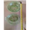 Image 2 : (2) Vintage Hazel Atlas Royal Lace Green Depression Glass Oval serving Platters