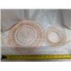 Image 2 : (2) Vintage Pink Depression Glass (Round Bowl and Tray)